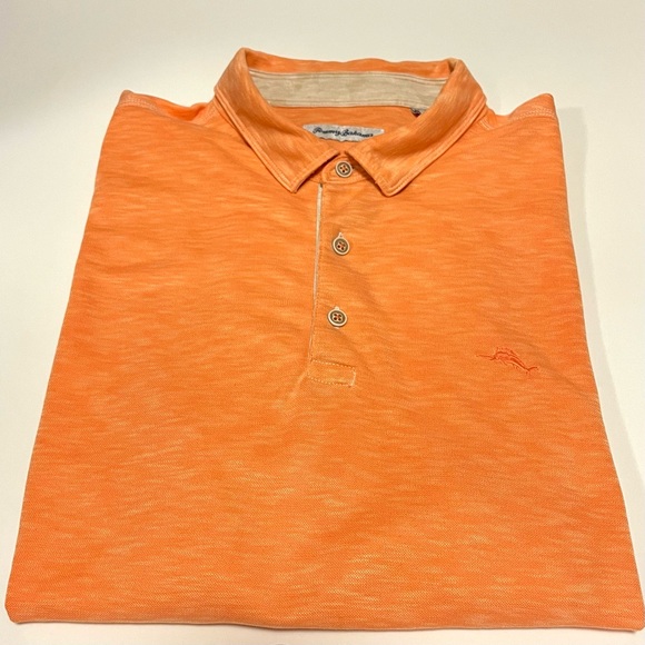 Tommy Bahama Mens Orange With a Tan Trim Polo Extremely Soft Size XXL - Picture 4 of 10